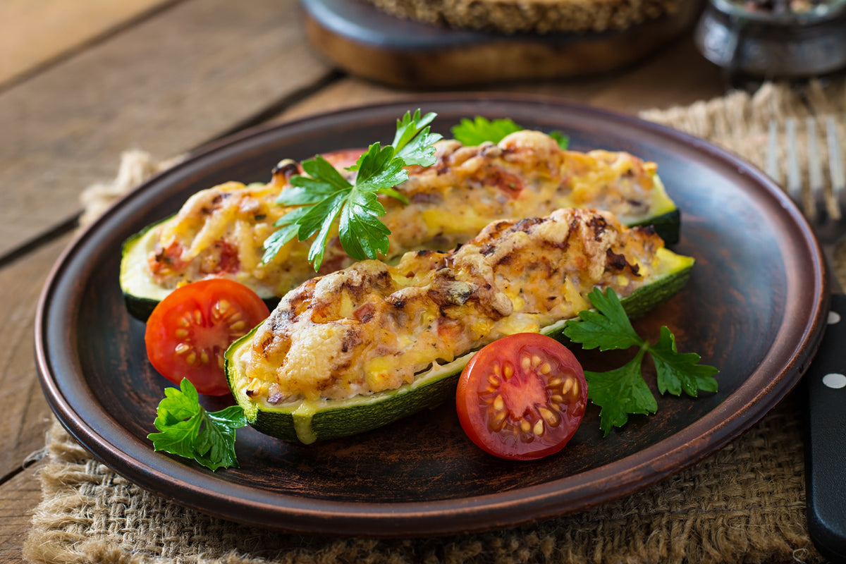 Delight Your Palate with Stuffed Zucchini Goodness: Sweet Sausage and Provolone Perfection
