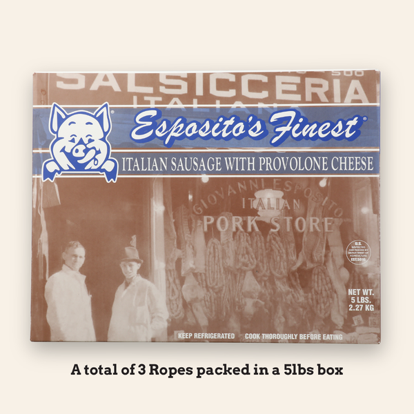 Esposito's sausage box packaging